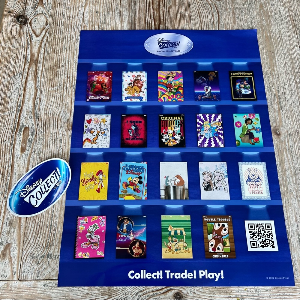 DISNEY D23 EXPO 2022 DISNEY COLLECT BY TOPPS DIGITAL COLLECTIBLES POSTER 24 X 18